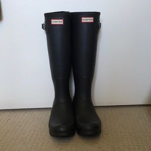 Tall Matte black hunter boots